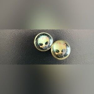 Alien Face Tunnel Plug Earrings 1/2” - 13mm
